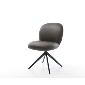 Mikrovlákno Nube-Flex antracitová vintage otočná stolička Krížový rám