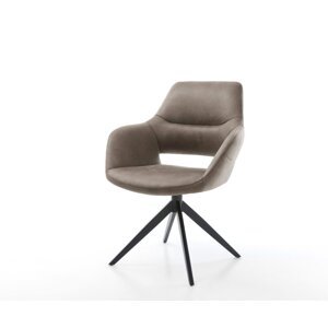 Otočné kreslo Yago-Flex s podrúčkami Mikrovlákno Taupe Vintage Cross