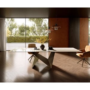 Hrana jedálenského stola 300x100 Keramický Laminam® Onice Oro Origami