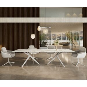 Jedálenský stôl Edge 300x100 keramický Calacatta Luxe bielo-zlatý