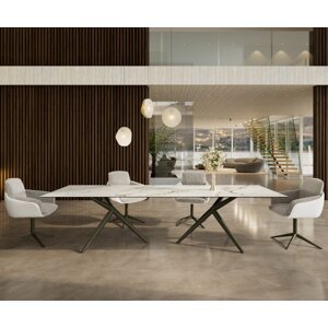 Jedálenský stôl Edge 300x100 keramický Calacatta Luxe bielo-zlatý