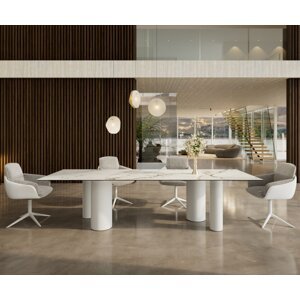 Hrana jedálenského stola 300x100 keramická Calacatta Luxe bielo-zlato