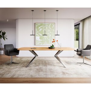 Jedálenský stôl Edge Boot 240x120 prírodný dub Zenthara štvorcový