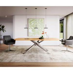 Jedálenský stôl Edge Boot 240x120 prírodný dubový krížový rám