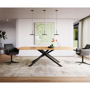 Jedálenský stôl Edge Boot 240x120 prírodný dubový krížový rám obdĺžnik