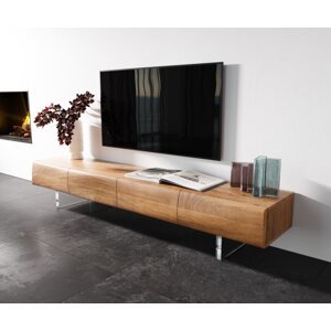 Nízka doska New Live-Edge 200 cm prírodná akácia 4 dvierka akrylový