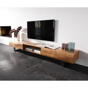 Nízka doska New Live-Edge 240 cm prírodná akácia 4 dvierka 1