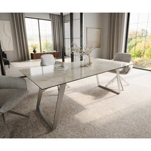 Jedálenský stôl Edge 200x100 keramický Laminam® Onice Oro ?nerezový