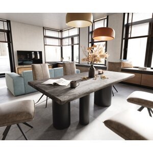 Jedálenský stôl Edge 200x100 XL Acacia Platinum Troa Metal Black Live
