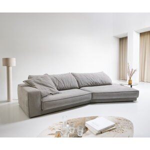 Snoosh veľká pohovka 400x150 cm textúrovaná látka mäkká sivá