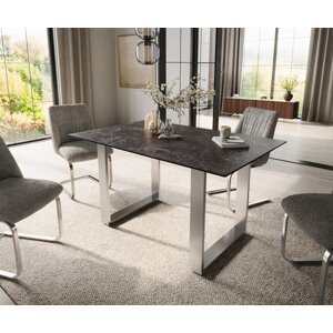 Jedálenský stôl Edge 140x90 keramický Laminam®Nero Greco antracitový