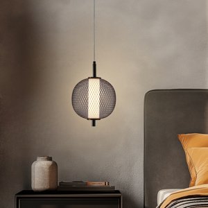 Závesná lampa PUMA s drôteným tienidlom s priemerom 20 cm – dizajnová lampa do obývačky, LED 3000K