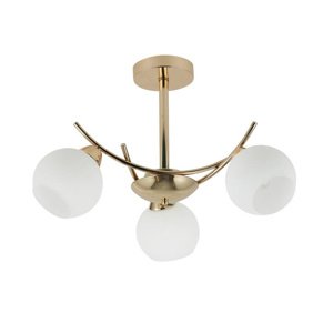 Závesná lampa AMOS Gold 3x40W E27 biele tienidlo