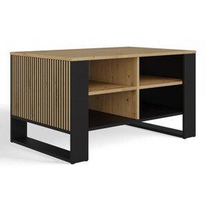 Konferenčný stolík MODERN 4P SLIM - čierna /dub artisan
