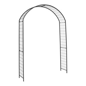 KONDELA Perisa záhradná oblúková pergola na kvety čierna