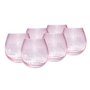 KONDELA Celeste Typ 2 pohár na vodu (6 ks) 350 ml svetloružová