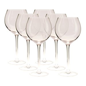 KONDELA Lilo Typ 1 pohár na víno (6 ks) 500 ml svetlohnedá dymová
