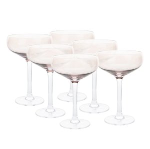 KONDELA Lilo Typ 3 pohár na koktail (6 ks) 250 ml tmavohnedá dymová