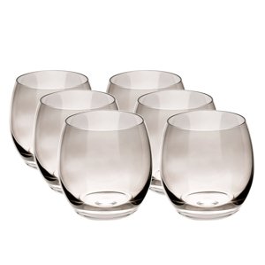 KONDELA Lilo Typ 4 pohár na vodu (6 ks) 450 ml tmavohnedá dymová