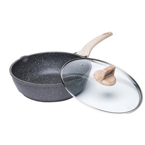 KONDELA Karote hlboká panvica s nepriľnavým povrchom 28 cm mramor