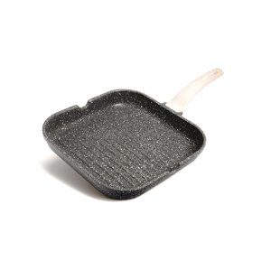 KONDELA Karote grilovacia panvica s nepriľnavým povrchom 28 cm mramor