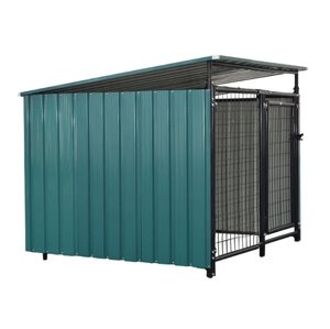 KONDELA Dogny Typ 4 voliéra pre psa 135x132x116 cm tmavozelená / antracit