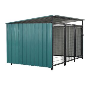 KONDELA Dogny Typ 5 voliéra pre psa 135x196x116 cm tmavozelená / antracit