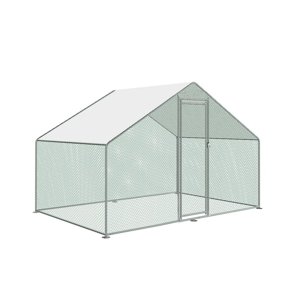 KONDELA Inkoky Typ 2 výbeh pre zvieratá s plachtou 300x200 cm strieborná / zelená / biela