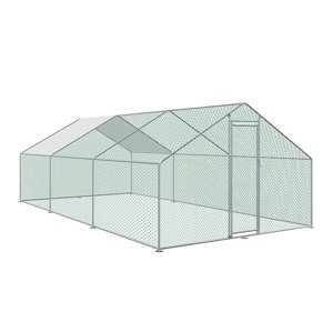 KONDELA Inkoky Typ 4 výbeh pre zvieratá s plachtou 300x600 cm strieborná / zelená / biela