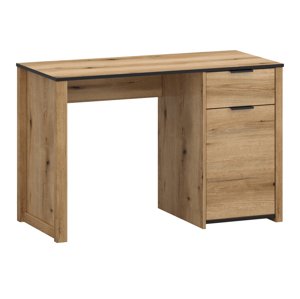 KONDELA Helio 1D1S/120 písací stôl dub evoke / čierna