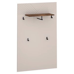 KONDELA Eyco 80 vešiakový panel 80 kašmír / dub castello