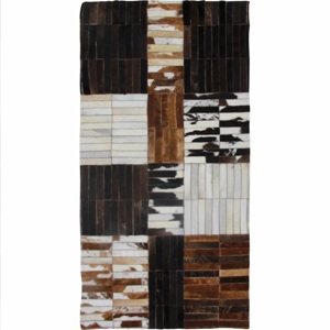 KONDELA Typ 4 kožený koberec 171x240 cm vzor patchwork